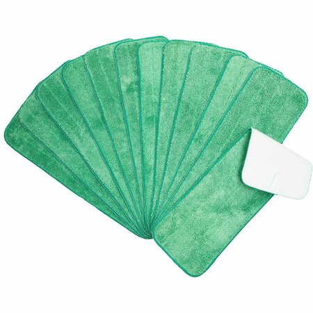 MONARCH BRANDS Microfiber Flat Wet Mop - 18in 0, Green, 120PK M830018G-CS